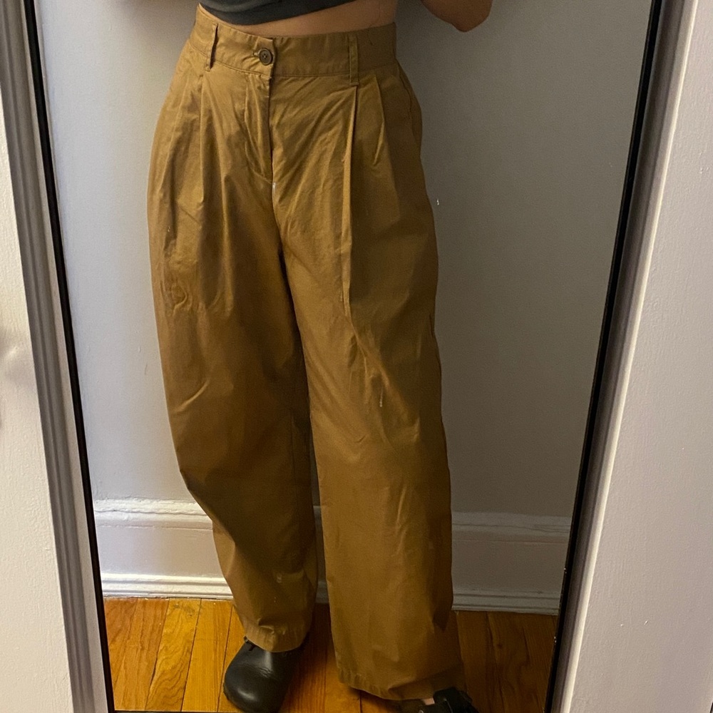 Muji wide leg brown pants